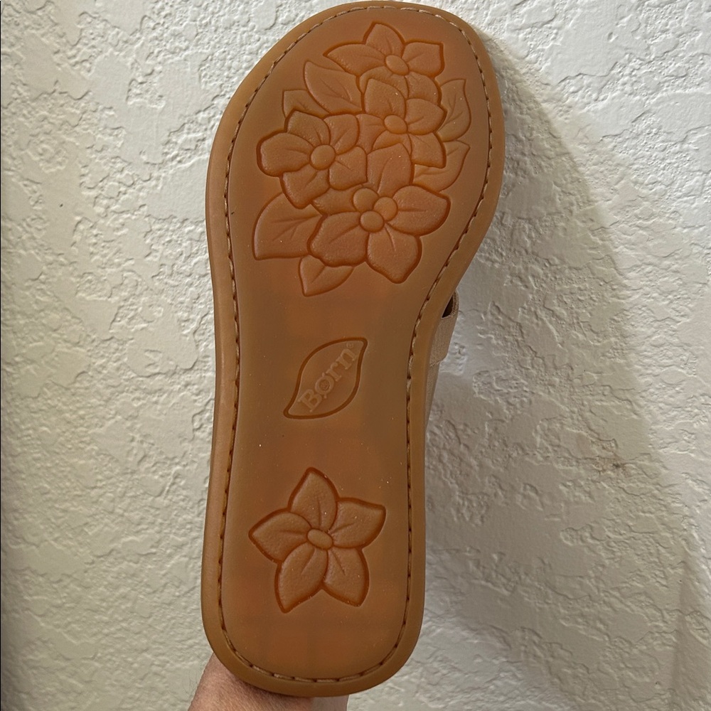 Born Beige Strappy Leather Sandals 6 - Picture 7 of 7